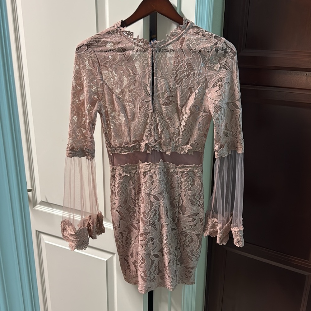 Mauve pink lace dress